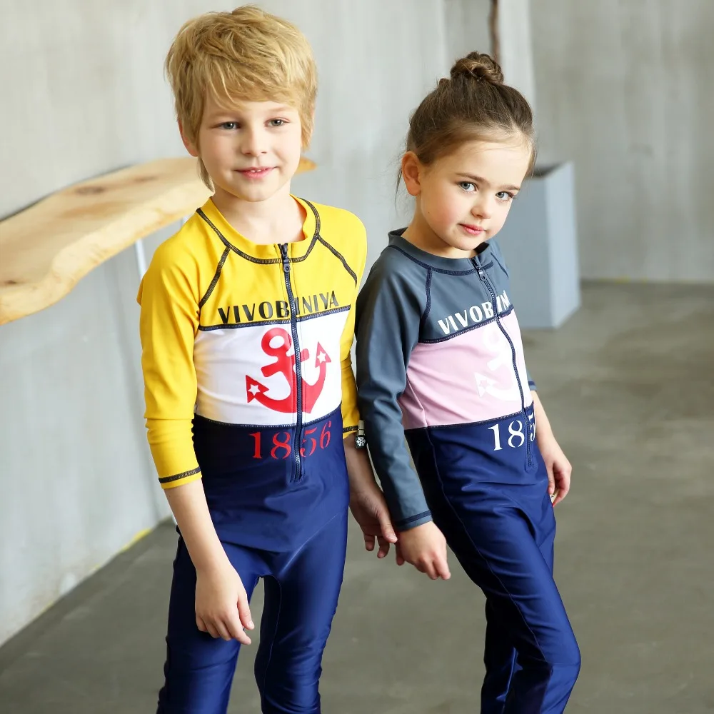 Детский купальный костюм UPF50 + цельный из лайкры для подводного плавания на