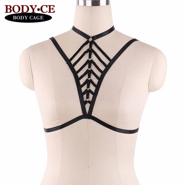 Style O0616 Женское белье Harajuku Goth в розовом и красном цвете, фетиш, БДСМ, связывание, Эротика, полный Хэллоуин, подвязки, эластичная регулировка бретелей, топы, бюстгальтеры - Цвет: Style O0616