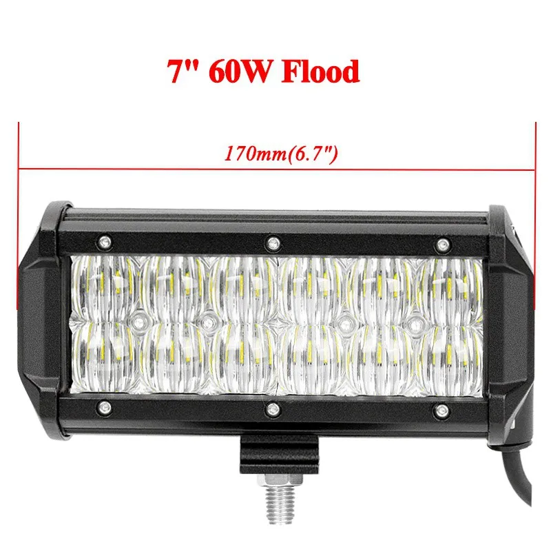 60W Flood No Wire VISORAK 7 12 20 23 2" 5D внедорожный светодиодный светильник для грузовиков, внедорожников, внедорожников, вездеходов, 4wd 4x4 светодиодный бар для автомобилей, тракторов, 4WD 4x4, внедорожников, вездеходов, грузовиков, внедорожников - Цвет: 60W Flood No Wire