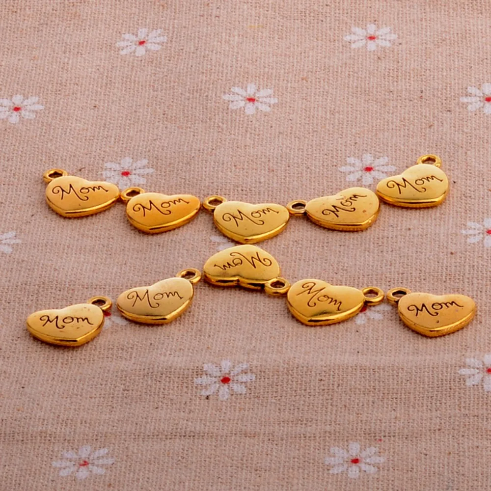10 шт. Тоны любовь мама сердце Подвески браслет ожерелье ювелирные изделия