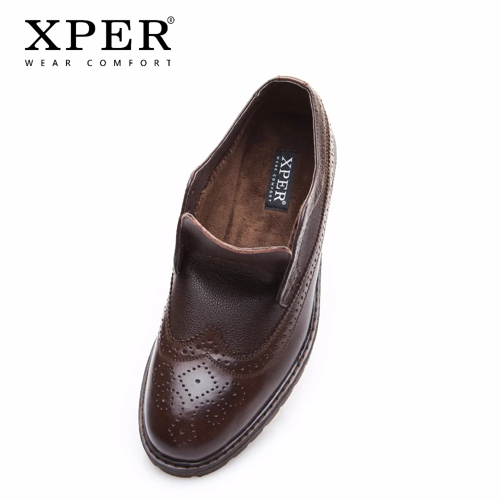 XPER/брендовые Мужские модельные туфли модные Броги из натуральной кожи Мужская