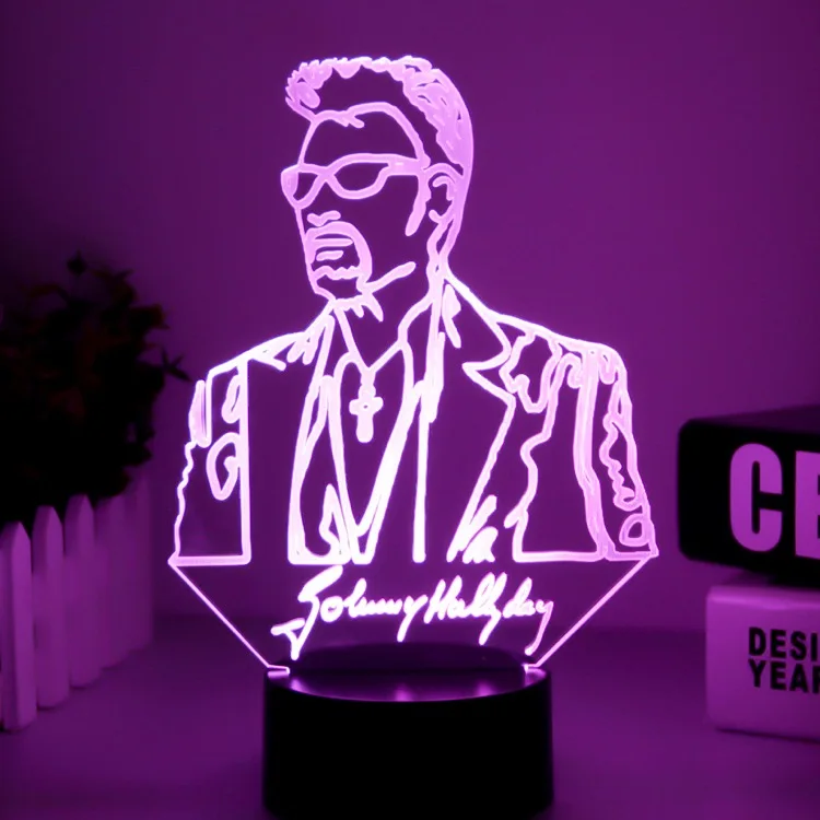 style 11 Последние Johnny Hallyday светодиодный ночник 3D праздничное освещение Smart 7 цветов Touch изменение спальня домашний декор Luminaria для детей Подарки - Испускаемый цвет: style 11