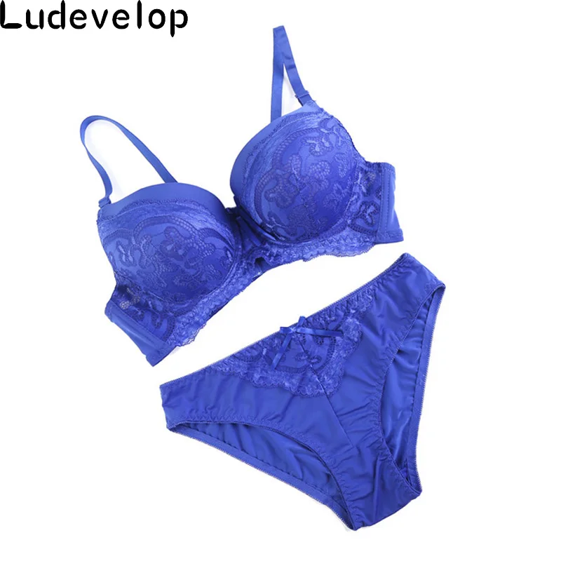 New Good Quality Big Size BC Cup Women Bra Set Push Up Lace Brief Sets Sexy Brassiere Embroidered Underwear 6 Colors | Женская одежда