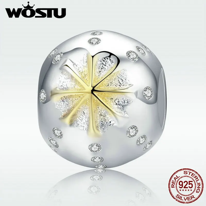 WOSTU высокое качество 925 пробы Серебряный Эдельвейс Бусины Подходят оригинальный