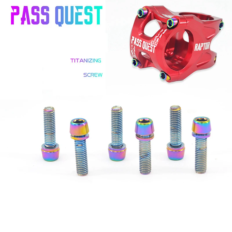 Pass Quest Титан-покрытием яркого цвета Горный Дорожный велосипед ручка винт m5* 18 мм 304 из нержавеющей стали 6 один пакет аксессуары винт