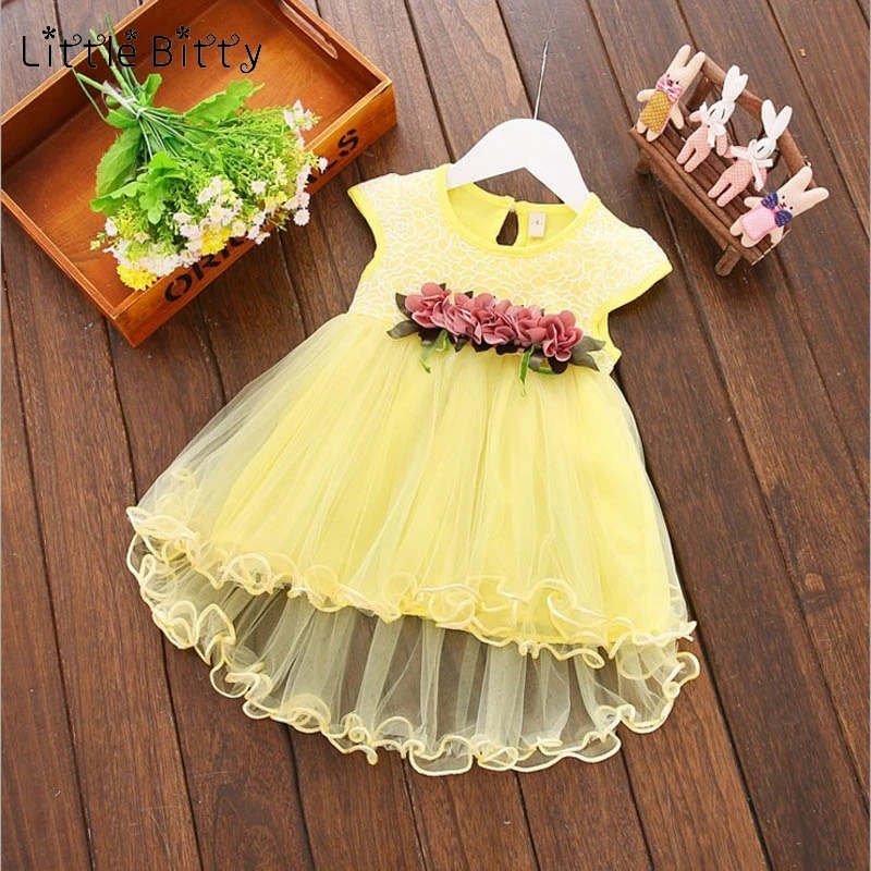 Summer Toddler Baby Girl Dress Infant Floral Baptism Gown for Girls 1-4T Tulle Birthday Party Sundress Clothes vestido infantil | Детская