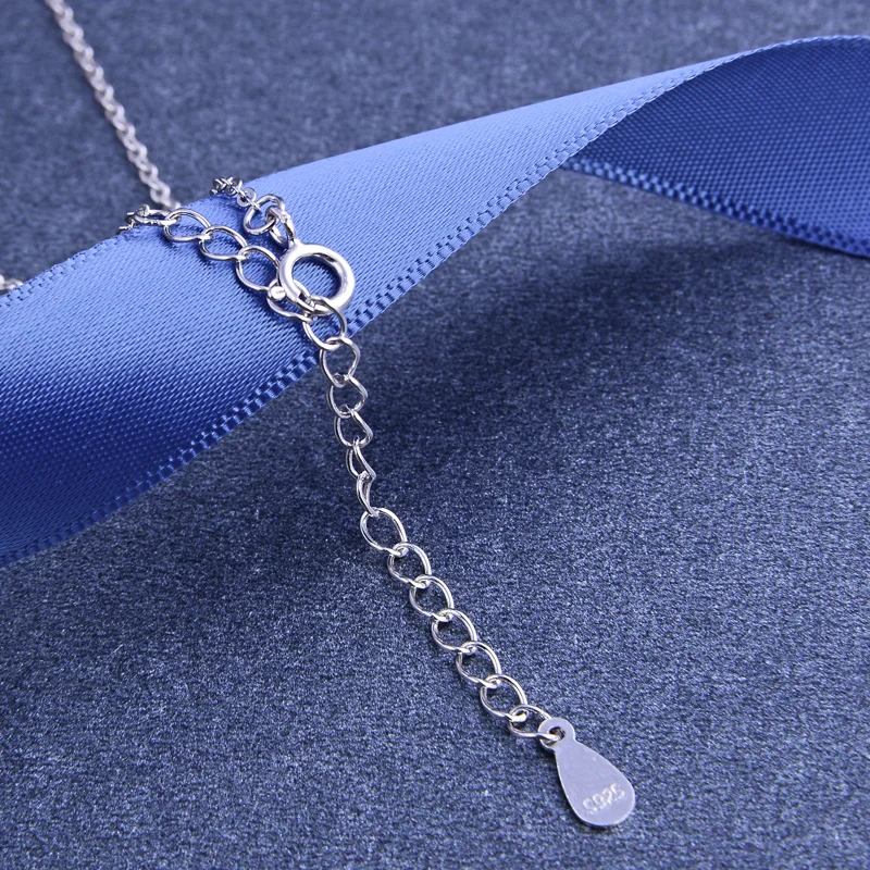 Простые Модные дельфина ключицы цепи 925 серебряный цвет ожерелья подвески для
