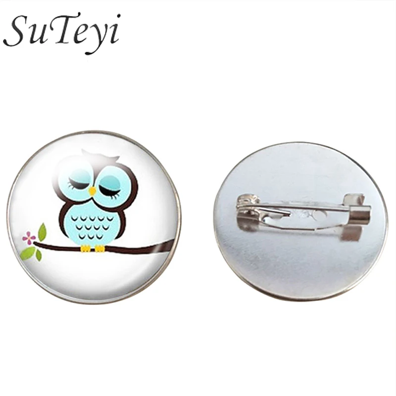 SUTEYI стильный женский стеклянный кабошон животное брошь художественная картина