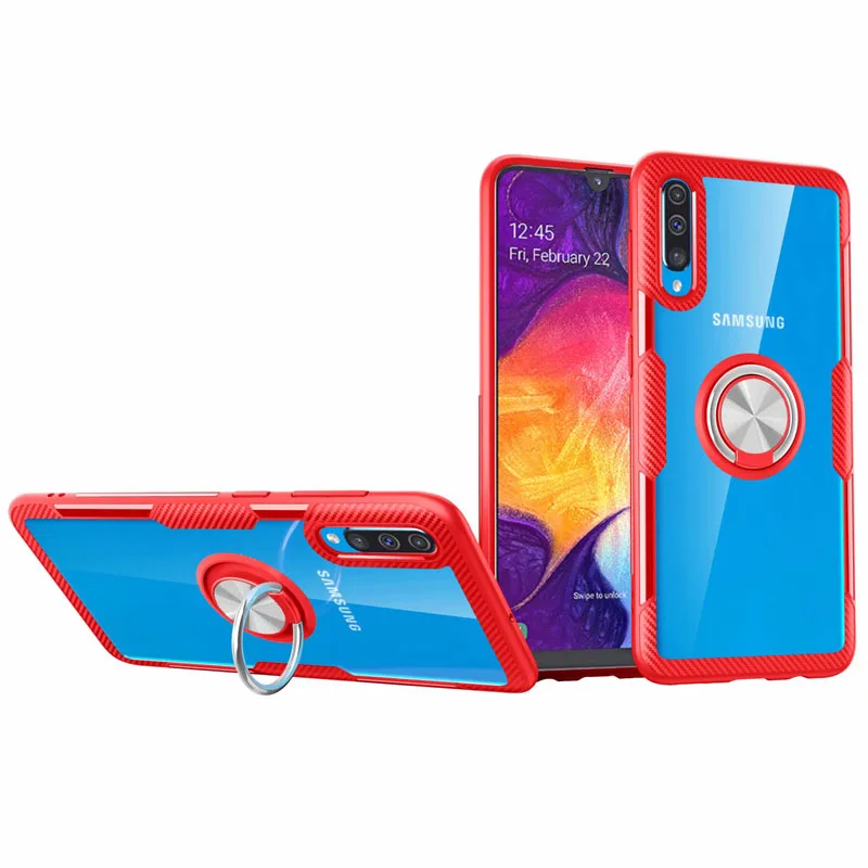 Красный Роскошный чехол для телефона A70 для samsung Galaxy A50, прозрачный защитный чехол для samsung A10 A20 A30 A40 A40s A60 - Цвет: Красный