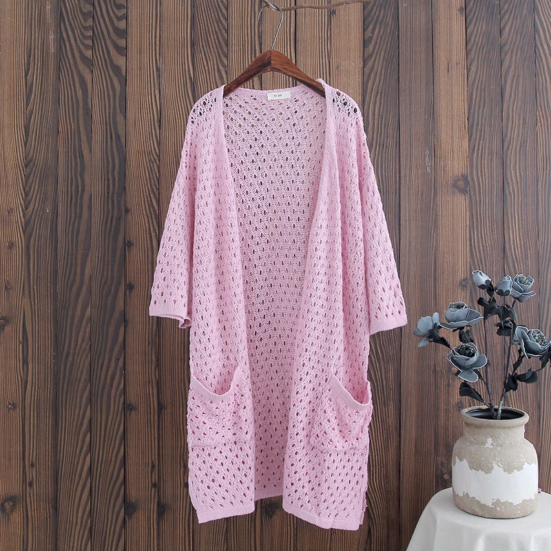 XA1 Южной Кики новые свободные большой ярдов длинный вязаный кардиган в небольшой