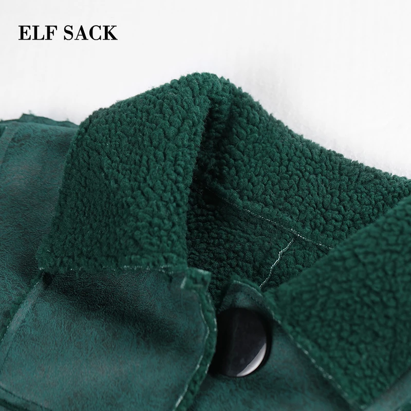 ELFSACK новинка модное женское пальто повседневное хлопок цельные куртки для женщин