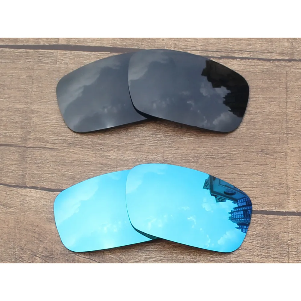 

Vonxyz 2 Pairs Stealth Black & Ice Mirror Polycarbonate Replacement Lenses for-Oakley Crankshaft Frame