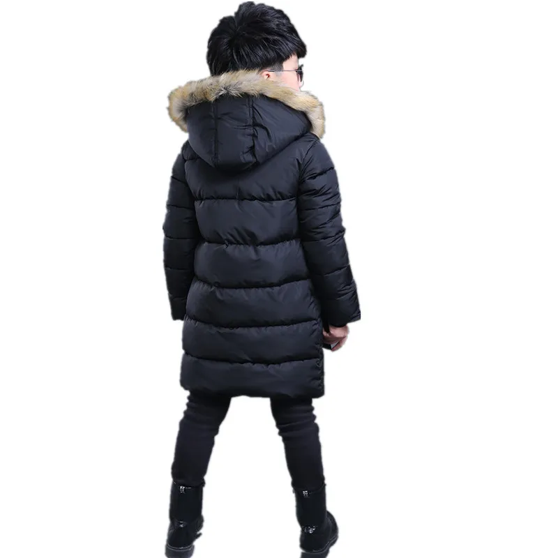 Новинка 2018 зимние длинные пуховые куртки высокого качества для мальчиков