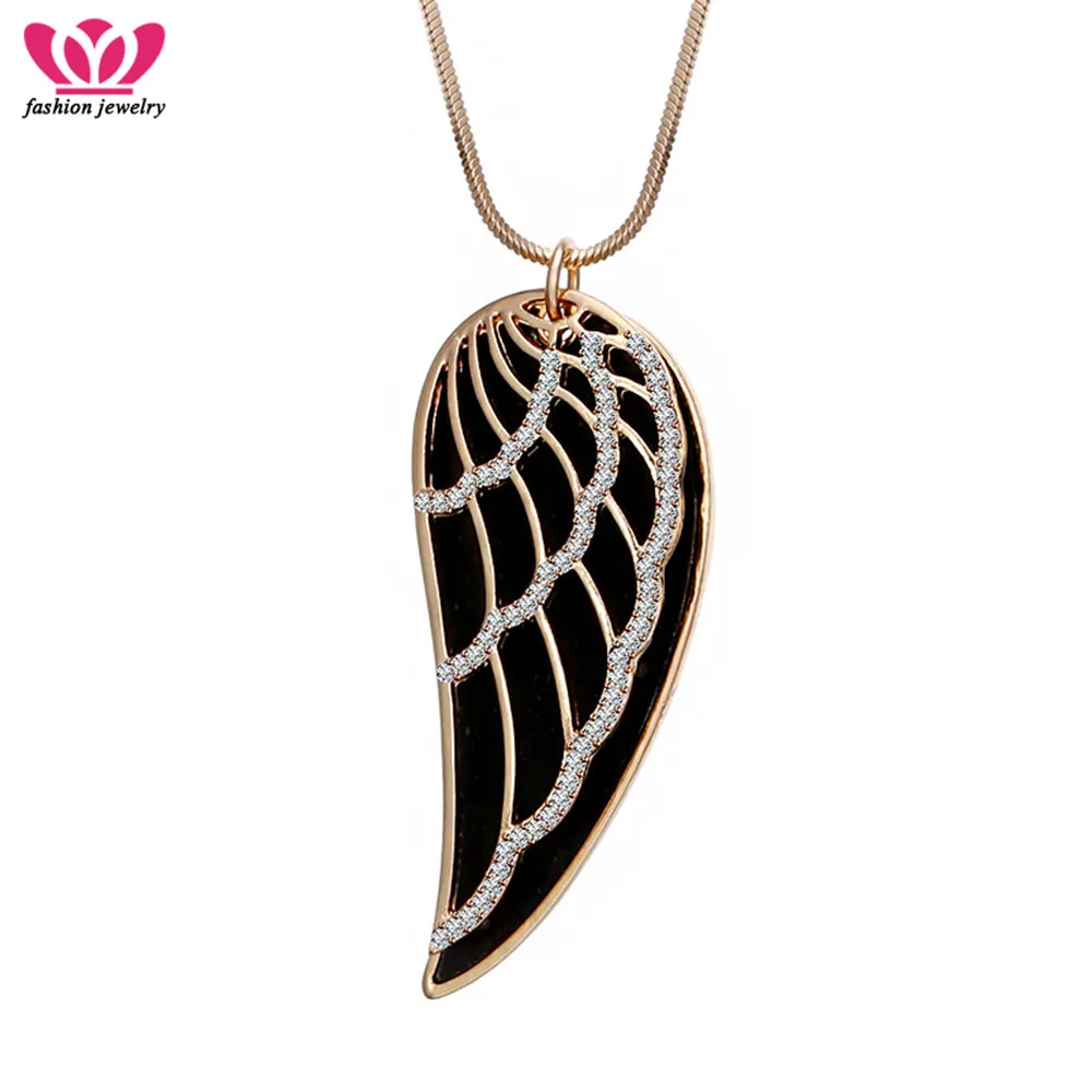 

Charm CZ Crystal Feather Angel Wing Pendant Necklace For Women Romantic Jewelry Choker Necklace Love's Valentine's Day Gifts
