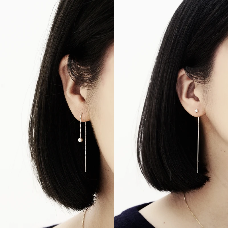

Серьги S925 pure sv с длинными подвесками, элегантные универсальные антиаллергические серьги с кисточками и бусинами