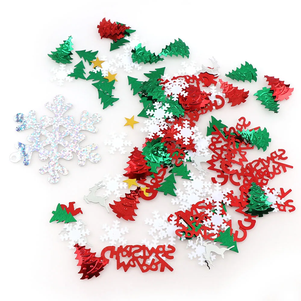 15g Christmas tree snowflake Santa Claus Sika deer Stars Confetti For New Year's party decoration | Дом и сад