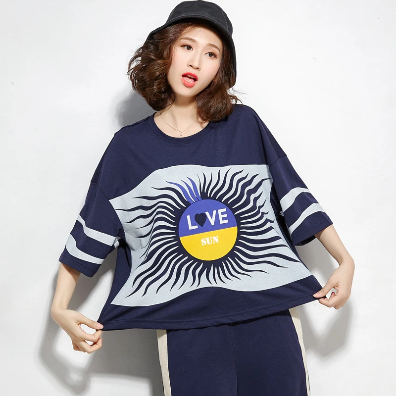 Для женщин комплект Повседневное свободные летние Японии BF Стиль футболка и до