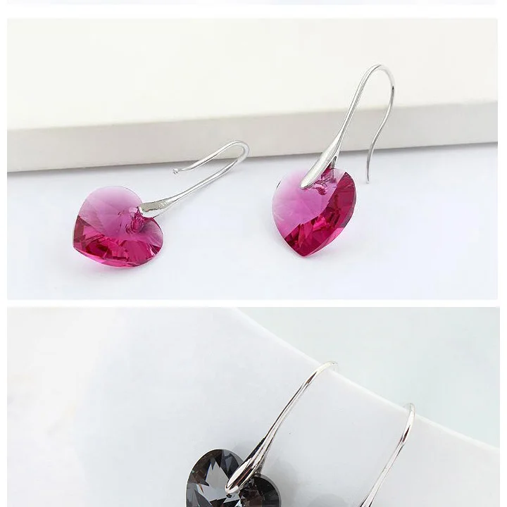 Корейские висячие серьги с кристаллами Swarovski для женщин,, серебряные серьги, вечерние ювелирные изделия, подарок для друзей