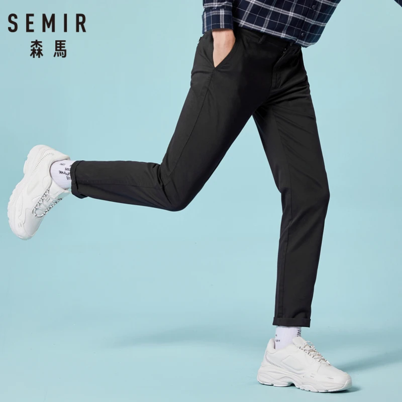 SEMIR Для мужчин хлопок мужские брюки Чинос Слим Фит узкие с боковыми карманами в