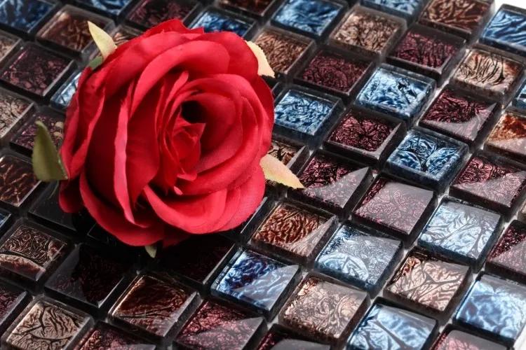 Мозаичная плитка в европейском стиле радужная Золотая Хрустальная зеркальная