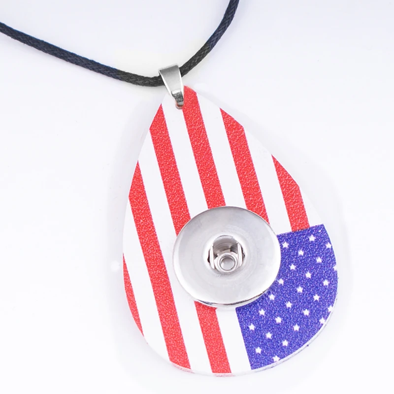 Fhтогда США спортивный флаг капля воды искусственная кожа 18 мм кнопки серьги