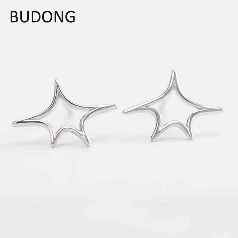 BUDONG Новое поступление Натуральная 925 пробы серебро изысканный звезда серьги для