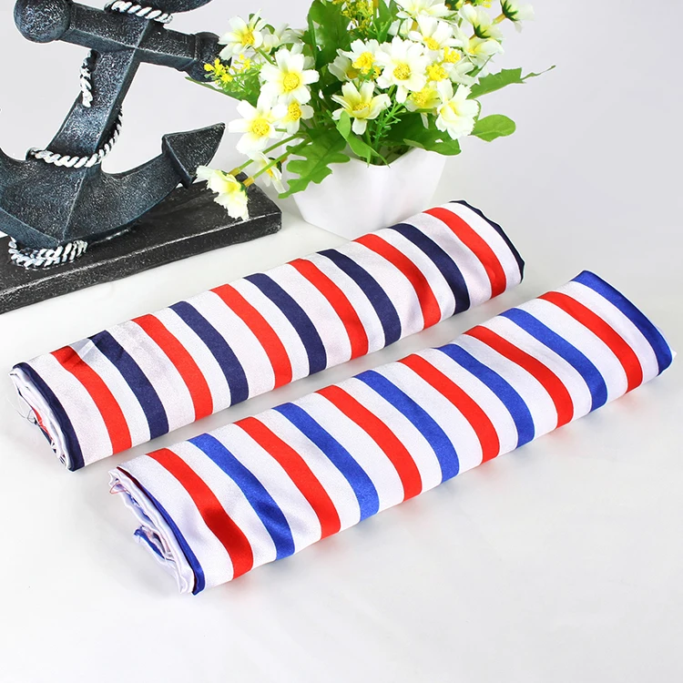 

Europe simple wind red-blue stripes pattern satin print fabric for gift box