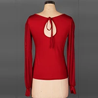 Фламенко Латинский танец бальный Топ Блузка ча Самба Размер S-XXXXL - Цвет: wine red