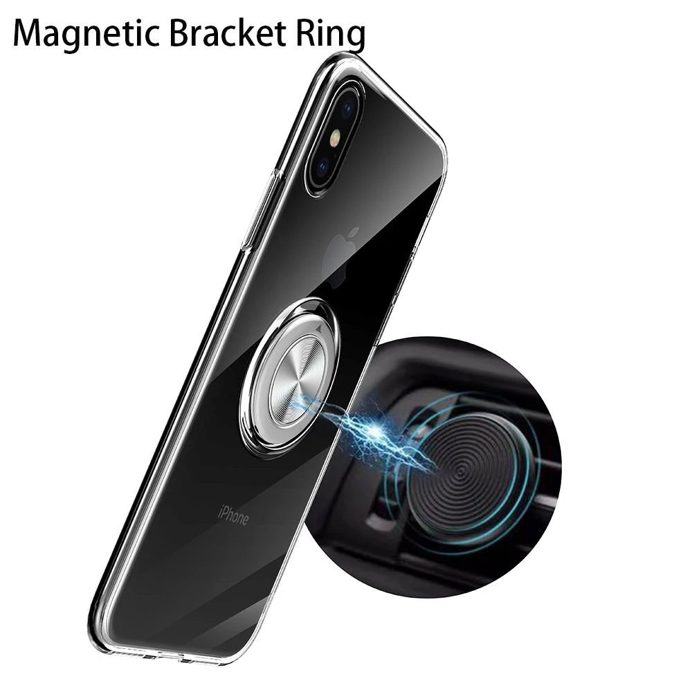 Магнитный металлический кольцевой кронштейн чехол для Apple iPhone Xs Max Xr 7 8 6 6s Plus