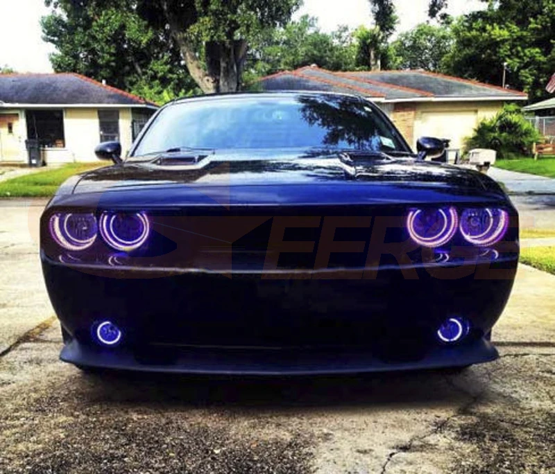 Для Dodge Challenger 2008- Отличный РЧ Bluetooth контроллер многоцветной ультра яркий RGB светодиодный ангельские глазки Halo Кольцо Комплект
