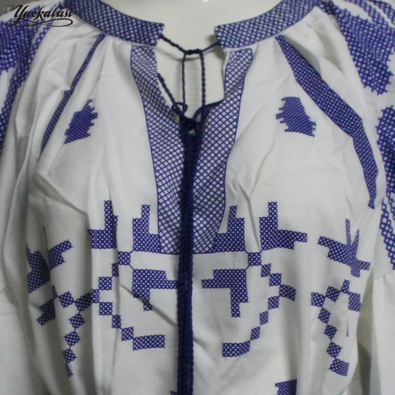 Женское платье с цветочным принтом длинным рукавом и круглым вырезом|dress bohemian|women