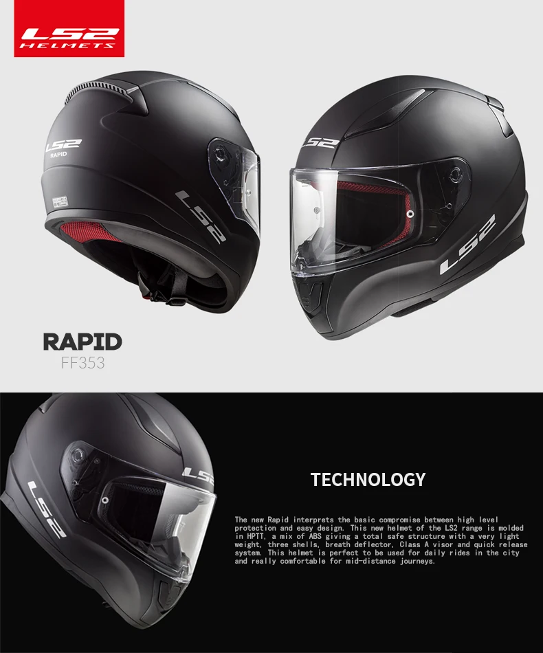 LS2 FF353 Быстрый анфас мото rcycle шлем ABS безопасная структура moto capacete для мужчин и женщин анти-туман шлем
