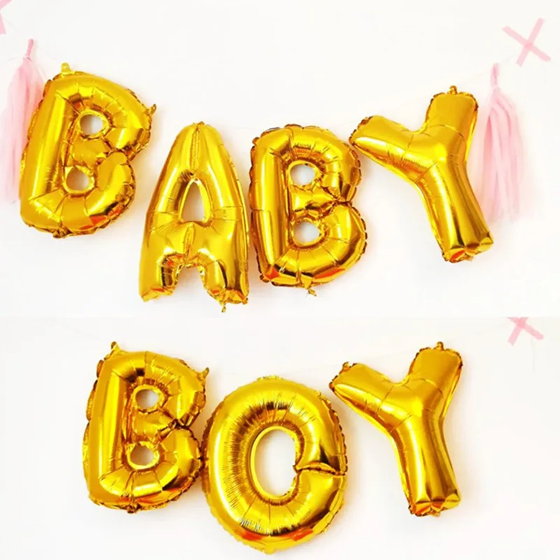 16 дюймов с надписью OH BABY Пол раскрыть письмо Фольга воздушные шары для маленьких