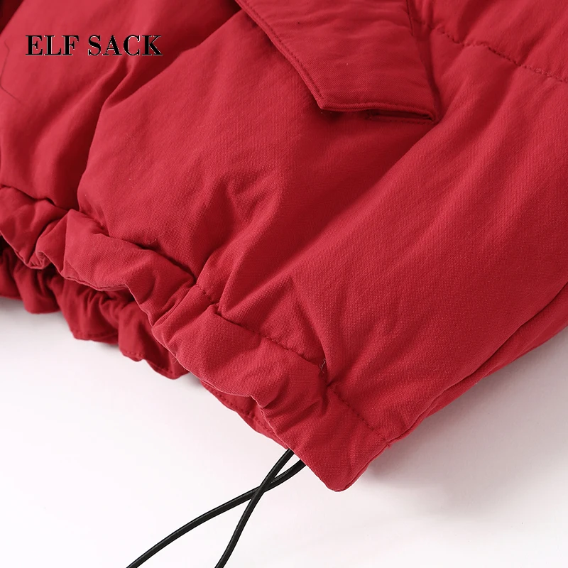 ELFSACK New Woman Coat Casual Letter Zipper Patchwork Women Jackets Streetwear Femme Padded For Winter Wearing | Женская одежда
