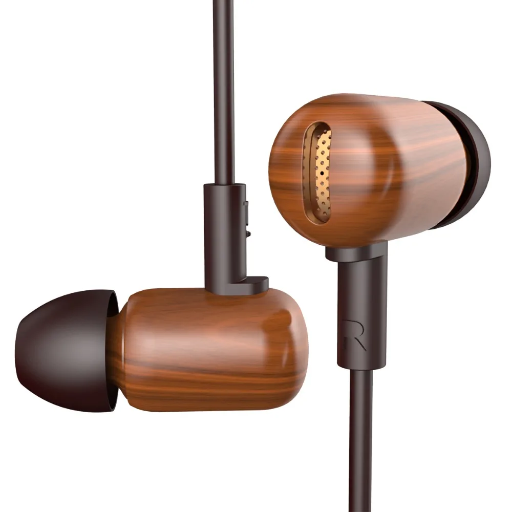 DZAT DF 10 3 5 мм наушники в ухо DIY Деревянные DJ из чистого дерева тяжелый бас Музыка HIFI