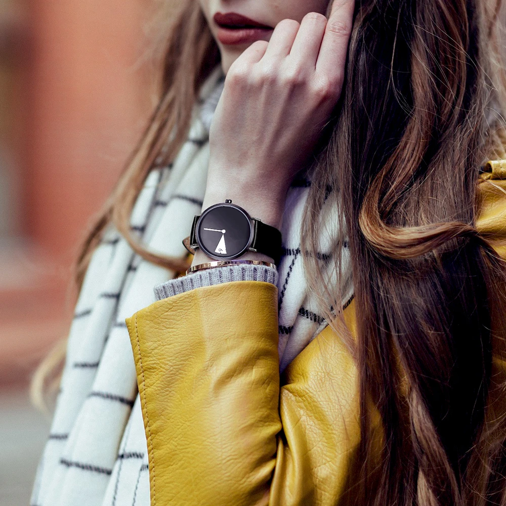 Lady Watch Women Girls Rotate Yellow Leather Band Clock Creative Wristwatch 2019 Fashion FEMALE Relogio Feminino | Наручные часы