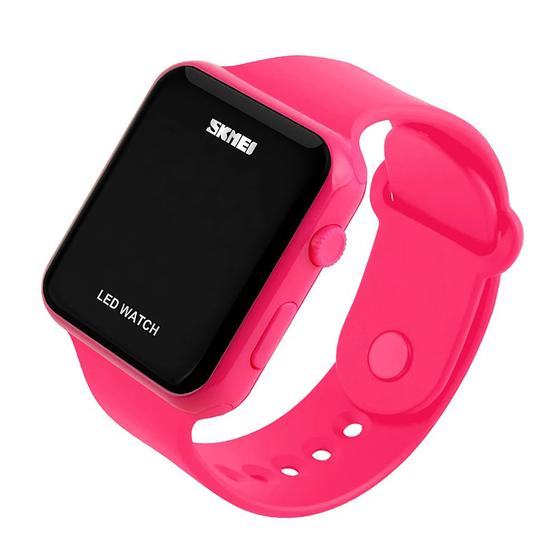 Розовый часы женские наручные кварцевые светодиодный час smart силиконовые