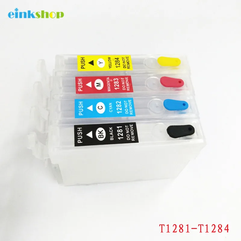 Многоразовый чернильный картридж einkshop T1281 с чипом для Epson T1284 Stylus S22 SX125 SX130 SX235W SX420W