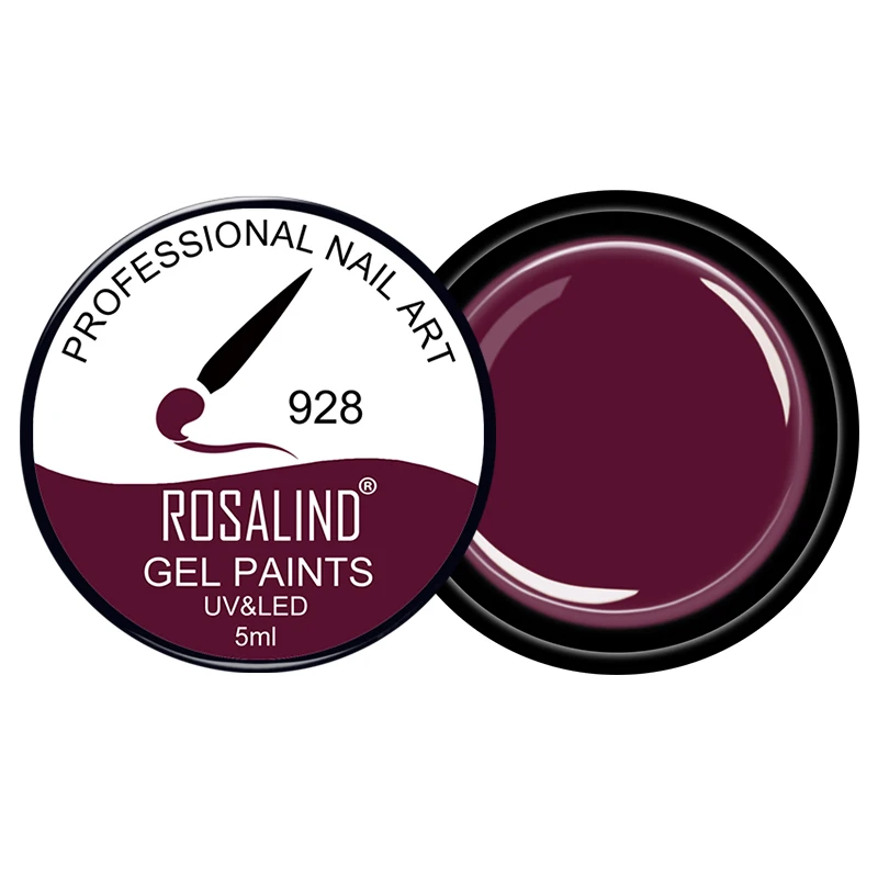 ROSALIND Гель-лак для Живописи Набор для нейл-арта 5 мл гель лак Vernis Полупостоянный верхнее покрытие праймер Маникюр УФ-гель для ногтей - Цвет: 928