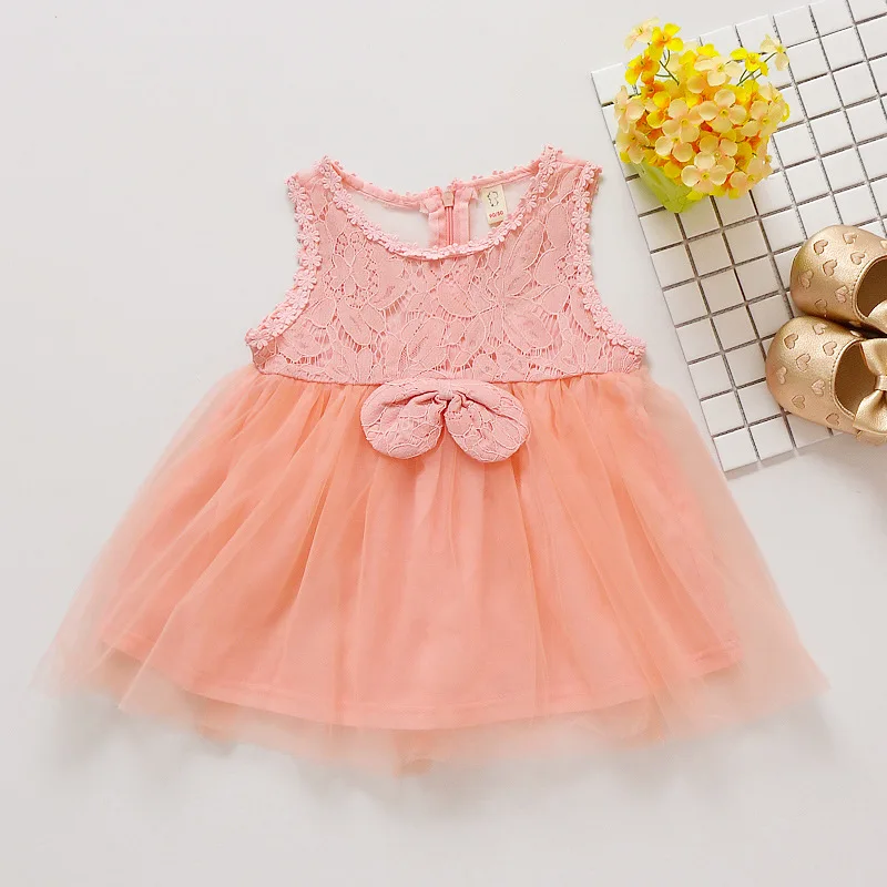 2018 милые платья для малышей кружевное платье девочек с большим бантом бальное