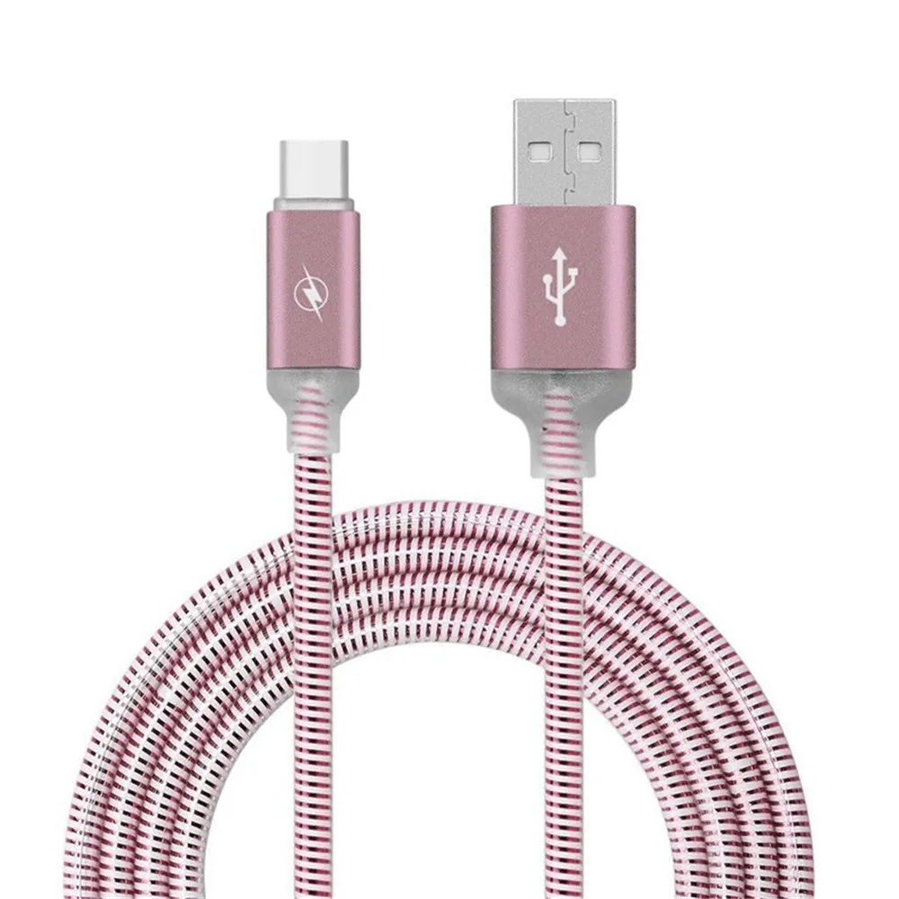 rose gold Micro USB кабель светящийся светодиодный светильник быстрое зарядное устройство USB кабель для передачи данных для iPhone X 7 8 Plus samsung Android мобильный телефон зарядный шнур - Цвет: rose gold