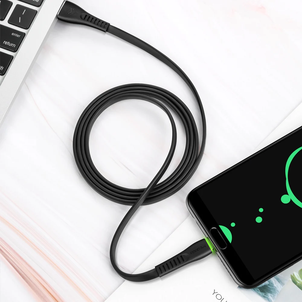 For iPhone Black Mcdodo USB кабель для iPhone XS Max XR X 8 7 6s Plus iPad Mini IOS 12 USB кабель для телефона, зарядное устройство, шнур для передачи данных 2A, светодиодный кабель для быстрой зарядки - Цвет: For iPhone Black