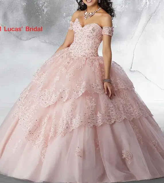 Красное Бальное Платье, бальные платья, платье для выпускного вечера, милое платье принцессы на 16 лет, платье на день рождения для 15 лет, Vestidos De 15 Anos - Цвет: Blush
