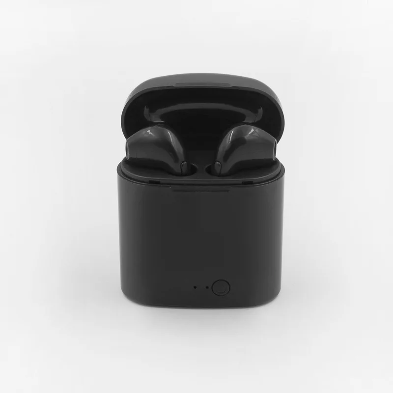 Черный I7s TWS беспроводные Bluetooth наушники пара стерео вкладыши Музыка/телефонная гарнитура с портативной зарядной коробкой отправить Анти-потери веревки подарок - Цвет: Черный