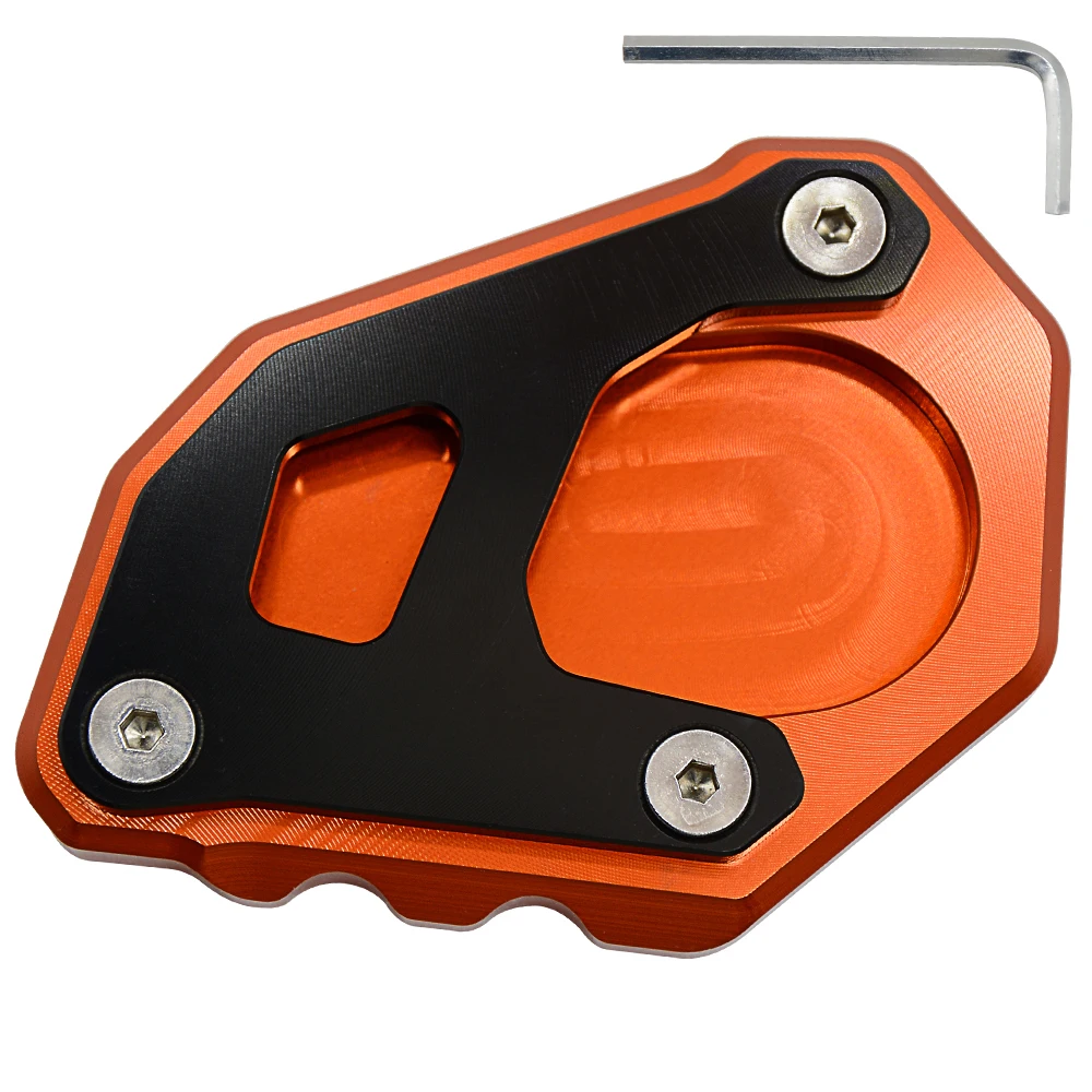 orange black CNC алюминиевая мотоциклетная подножка боковая подставка увеличитель опорная пластина расширение для KTM 1050 1190 1290 adventure - Цвет: orange black