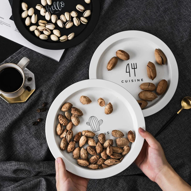 Пластиковая круглая тарелка под фрукты креативный домашний ужин для гостиной