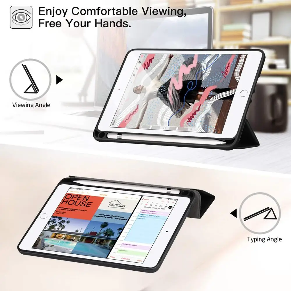 For iPad mini 5 7.9 case W pencil holder Ultra Slim Lightweight Smart Protective Stand TPU back Cover 4 Case | Компьютеры и офис