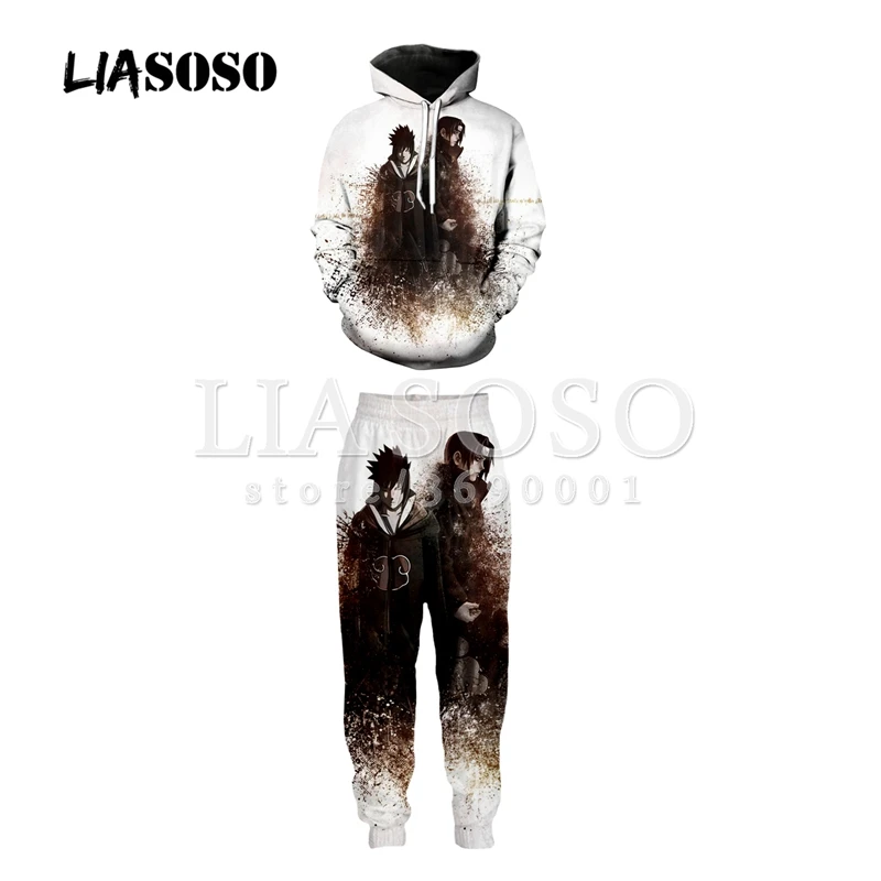 LIASOSO/толстовки с 3D-принтом Наруто, Какаши, Учиха, Мадара, Саске, Итачи, толстовки, брюки, спортивные штаны, штаны для бега, костюмы X1999