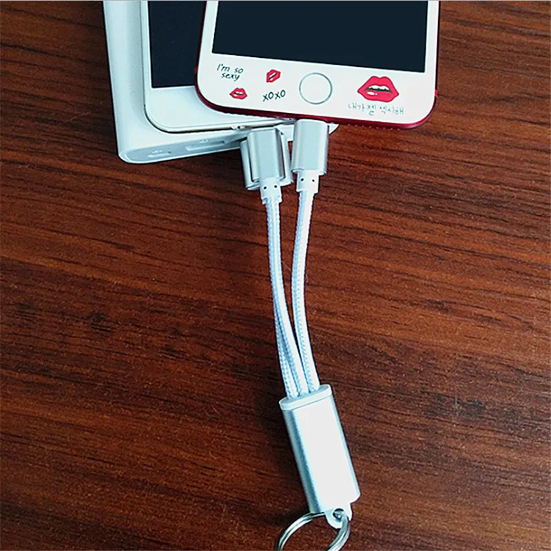 Yousigood 2 в 1 микро многофункциональный USB адаптер для синхронизации данных и зарядки брелок кабель для samsung S7 edge iPhone 5S 6 7 8 Plus