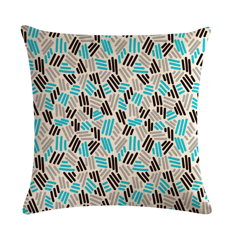 Модный стиль Memphis цветной полигон Точка линия круг геометрический узор наволочка